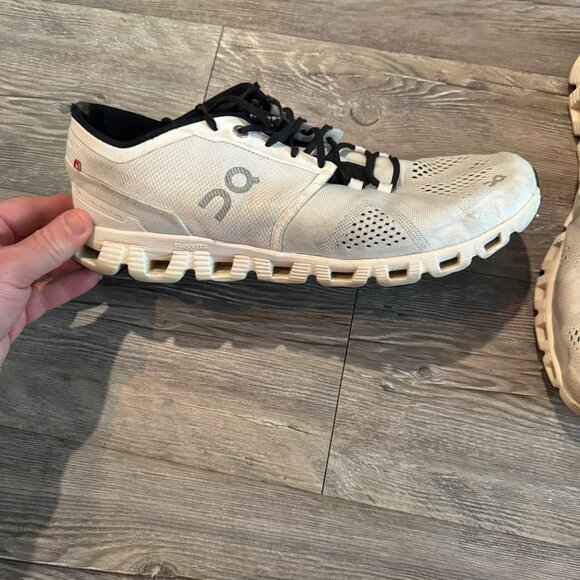 On Men's Cloud X 2.0 White Black Running Shoe - Size 12.5 - Picture 9 of 11